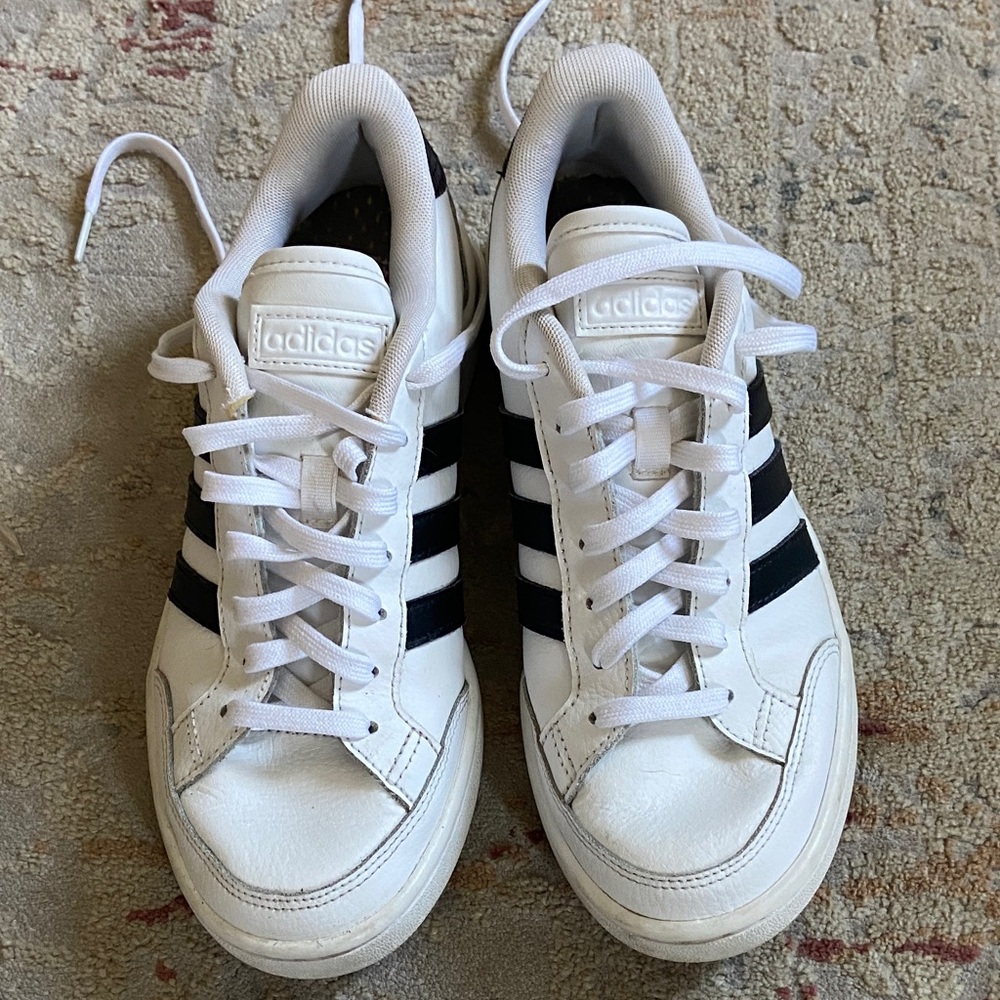 Adidas Classic White and Black Trainers